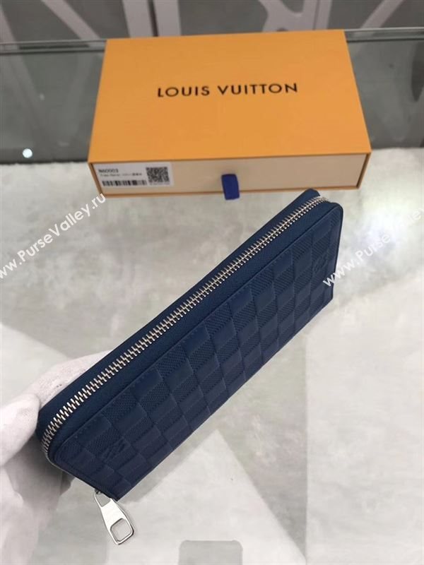 replica Louis Vuitton LV Zippy Organizer Wallet Damier Infini Leather Purse Bag Blue N60003