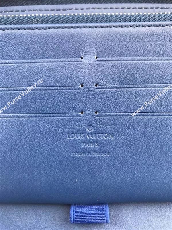 replica Louis Vuitton LV Zippy Organizer Wallet Damier Infini Leather Purse Bag Blue N60003