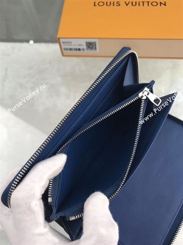 replica Louis Vuitton LV Zippy Organizer Wallet Damier Infini Leather Purse Bag Blue N60003