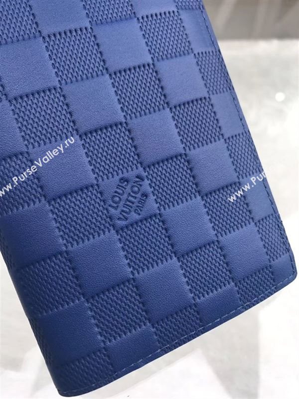 replica Louis Vuitton LV Brazza Wallet Damier Infini Leather Purse Bag Blue N63205