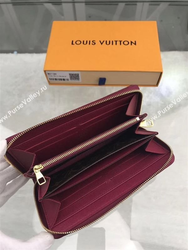 replica Louis Vuitton LV Zippy Wallet Retiro Monogram Canvas Purse Bag Maroon M61189