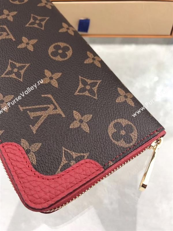 replica Louis Vuitton LV Zippy Wallet Retiro Monogram Canvas Purse Bag Red M61187