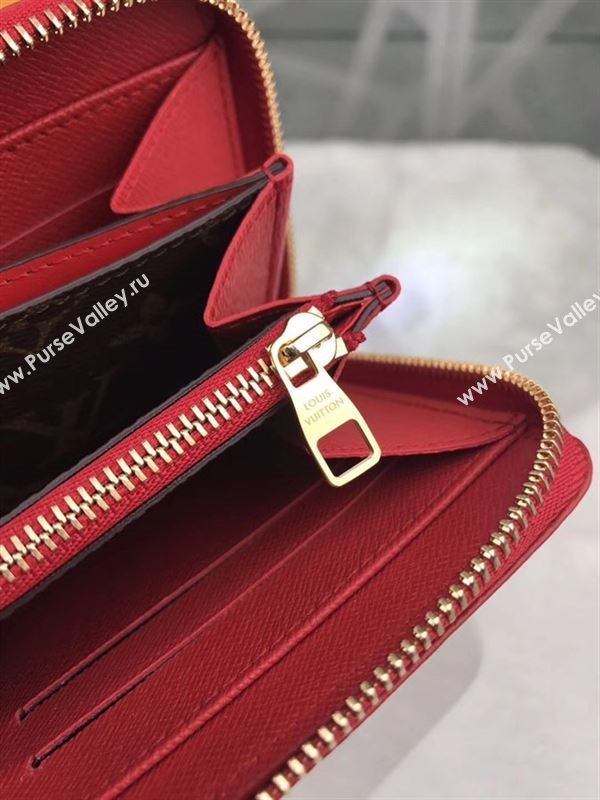 replica Louis Vuitton LV Zippy Wallet Retiro Monogram Canvas Purse Bag Red M61187