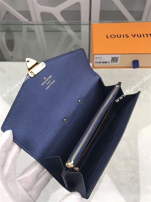 replica Louis Vuitton LV Pallas Wallet Monogram Leather Purse Bag Blue M64092