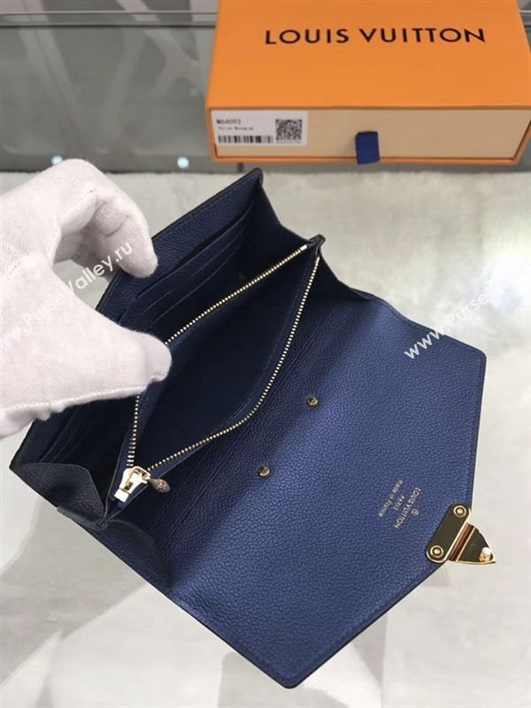 replica Louis Vuitton LV Pallas Wallet Monogram Leather Purse Bag Blue M64092