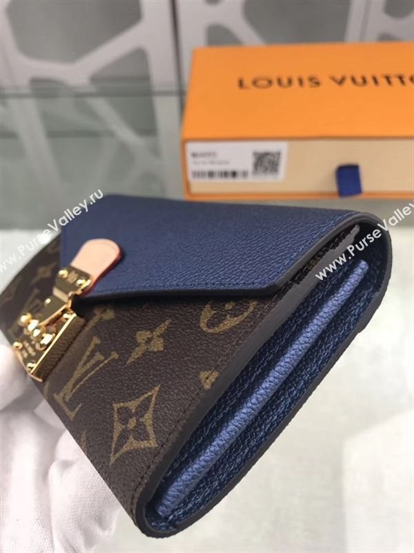 replica Louis Vuitton LV Pallas Wallet Monogram Leather Purse Bag Blue M64092