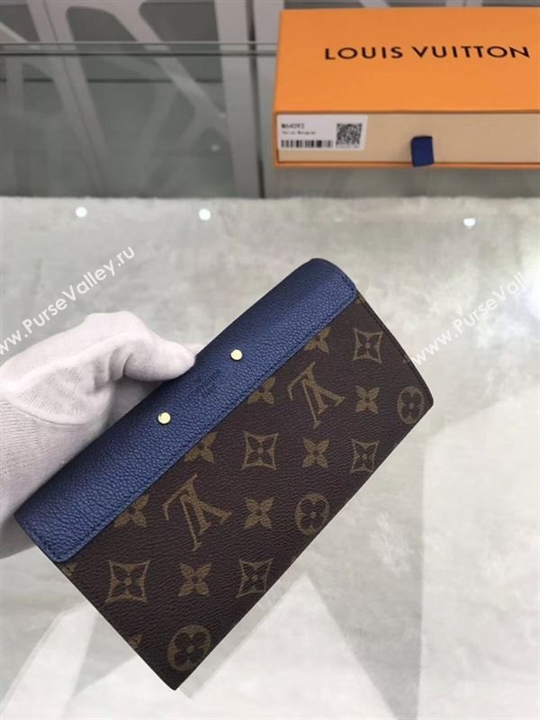 replica Louis Vuitton LV Pallas Wallet Monogram Leather Purse Bag Blue M64092