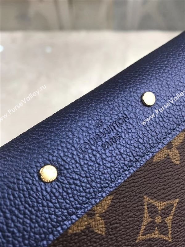 replica Louis Vuitton LV Pallas Wallet Monogram Leather Purse Bag Blue M64092