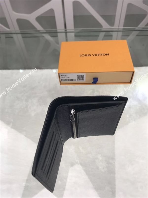 replica Louis Vuitton LV Regular Wallet Taiga Leather Purse Bag Black M61283