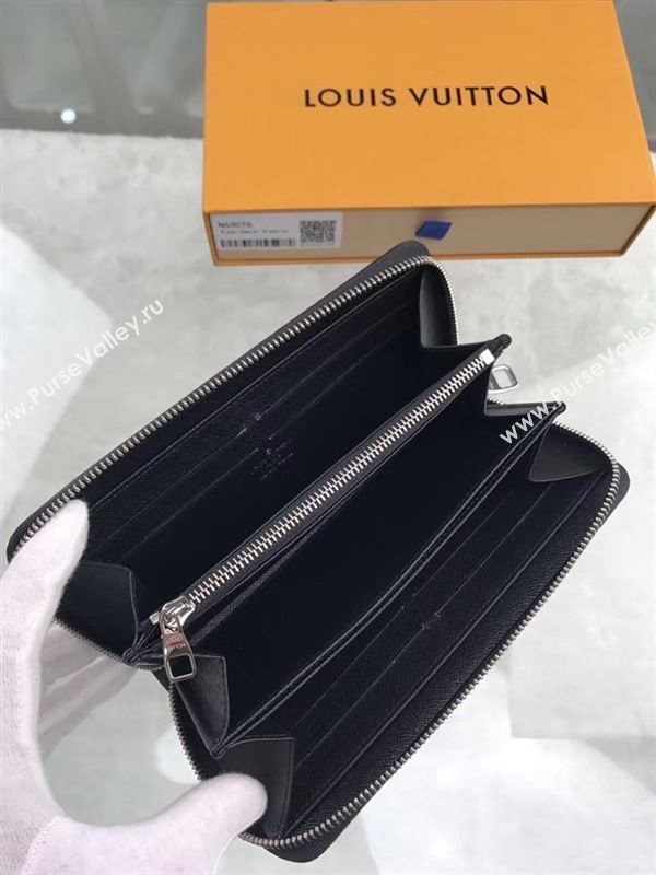 replica Louis Vuitton LV Zippy Wallet Damier Graphite Canvas Purse Bag Gray N63305