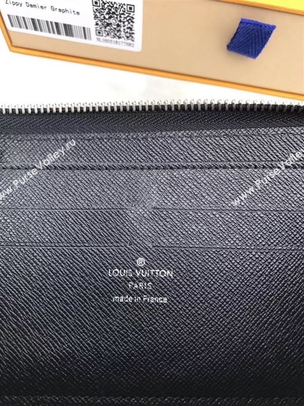 replica Louis Vuitton LV Zippy Wallet Damier Graphite Canvas Purse Bag Gray N63305