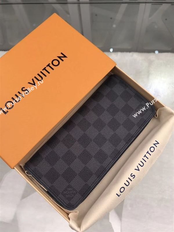 replica Louis Vuitton LV Zippy Wallet Vertical Damier Graphite Canvas Purse Bag N63305