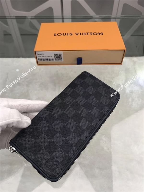 replica Louis Vuitton LV Zippy Wallet Vertical Damier Graphite Canvas Purse Bag N63305