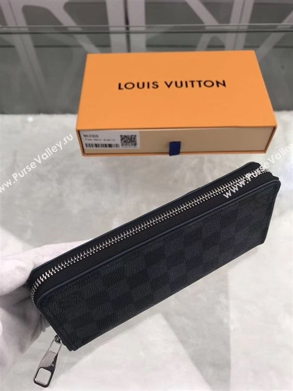 replica Louis Vuitton LV Zippy Wallet Vertical Damier Graphite Canvas Purse Bag N63305