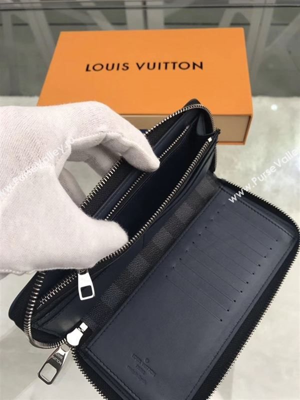 replica Louis Vuitton LV Zippy Wallet Vertical Damier Graphite Canvas Purse Bag N63305