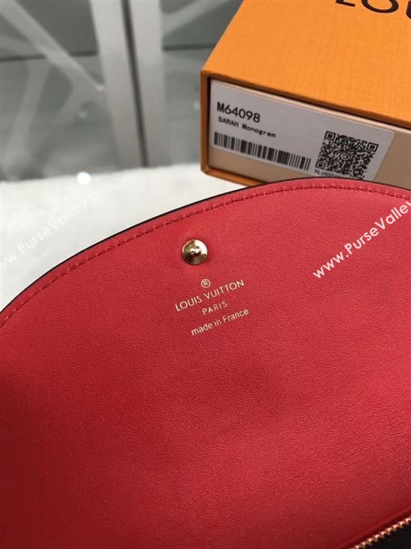 replica Louis Vuitton LV Sarah Wallet Monogram Canvas Purse Bag Brown M64098