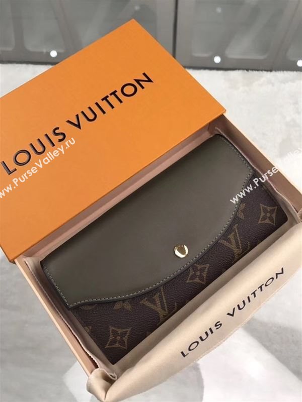 replica Louis Vuitton LV Sarah Wallet Monogram Canvas Purse Bag Green M64097