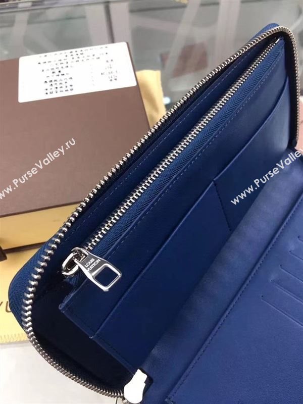 replica Louis Vuitton LV Zippy Organizer Wallet Damier Ifini Leather Purse Bag Blue N63549