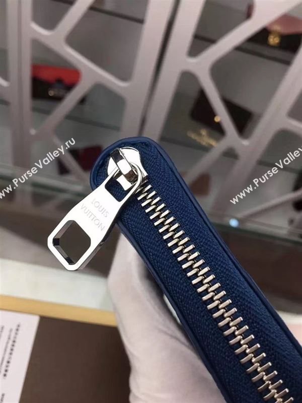 replica Louis Vuitton LV Zippy Organizer Wallet Damier Ifini Leather Purse Bag Blue N63549