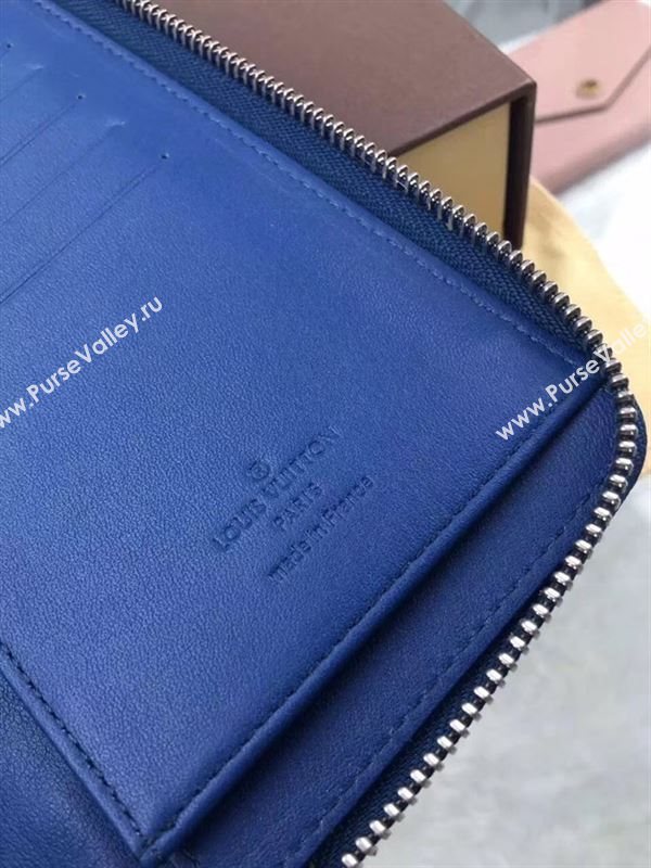 replica Louis Vuitton LV Zippy Organizer Wallet Damier Ifini Leather Purse Bag Blue N63549