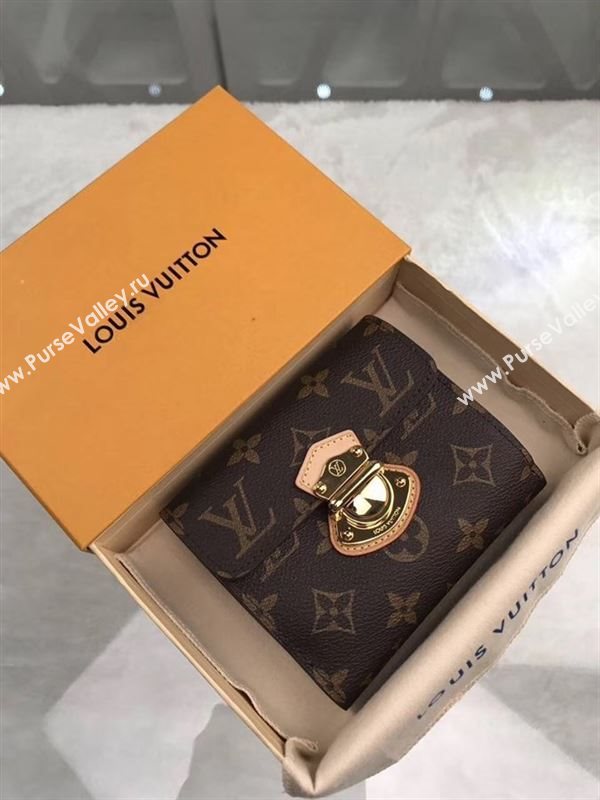 replica Louis Vuitton LV Joey Wallet Monogram Canvas Purse Bag Brown M60211