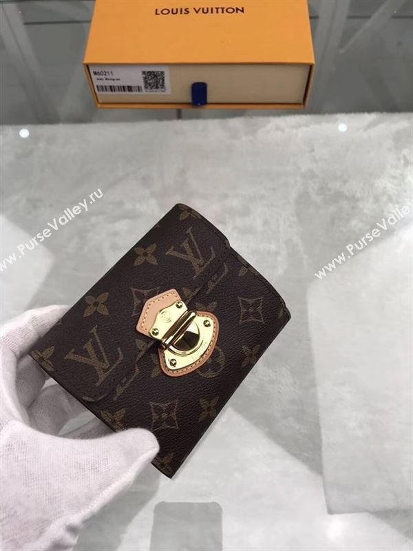replica Louis Vuitton LV Joey Wallet Monogram Canvas Purse Bag Brown M60211