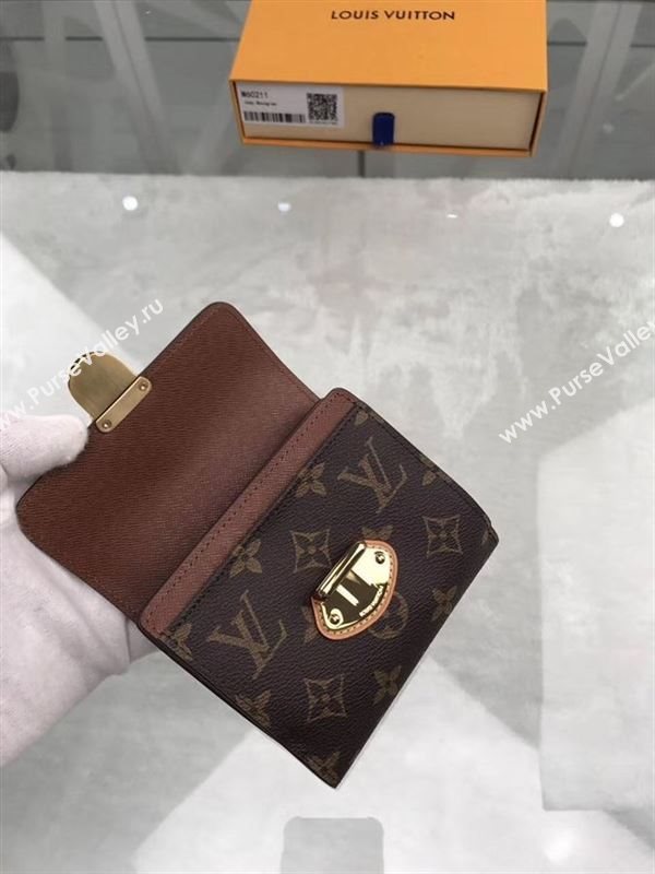 replica Louis Vuitton LV Joey Wallet Monogram Canvas Purse Bag Brown M60211