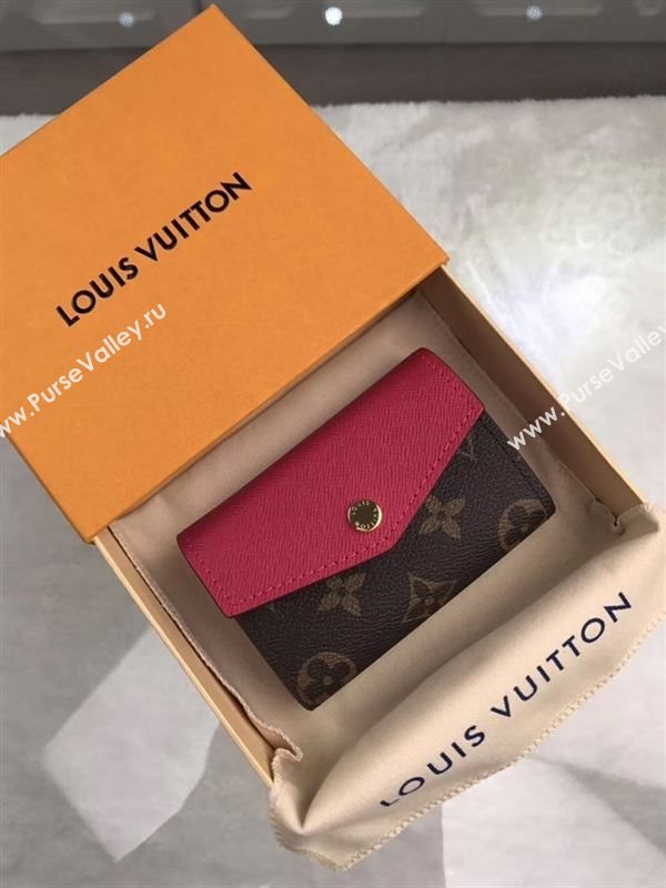 replica Louis Vuitton LV Sarah Multicartes Wallet Monogram Purse Bag Rose M61273