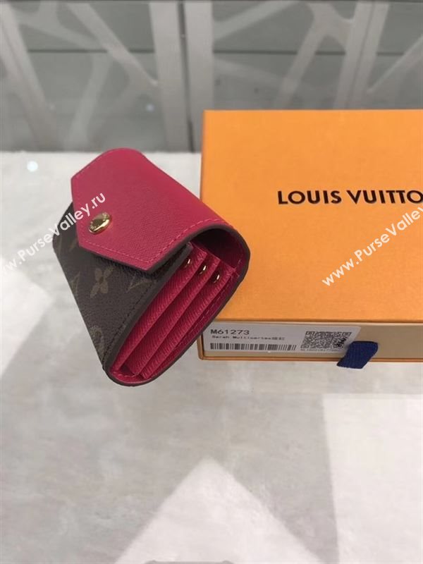 replica Louis Vuitton LV Sarah Multicartes Wallet Monogram Purse Bag Rose M61273