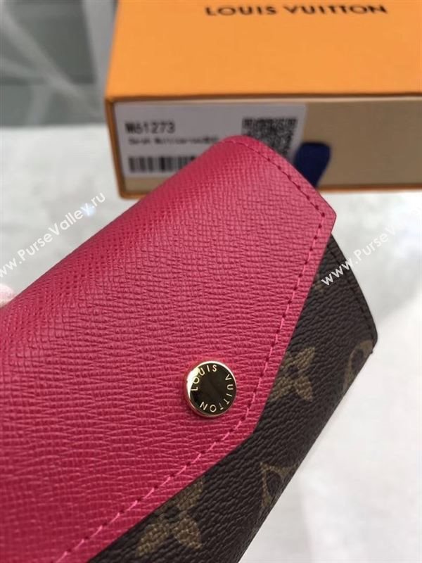 replica Louis Vuitton LV Sarah Multicartes Wallet Monogram Purse Bag Rose M61273