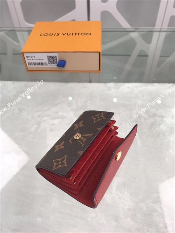 replica Louis Vuitton LV Sarah Multicartes Wallet Monogram Purse Bag Red M61273