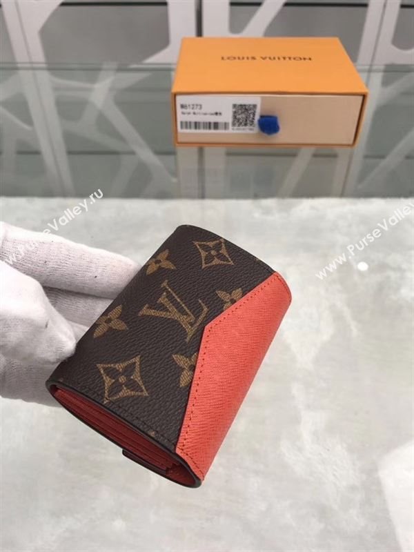 replica Louis Vuitton LV Sarah Multicartes Wallet Monogram Purse Bag Orange M61273