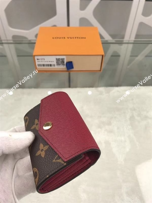 replica Louis Vuitton LV Sarah Multicartes Wallet Monogram Purse Bag Maroon M61273