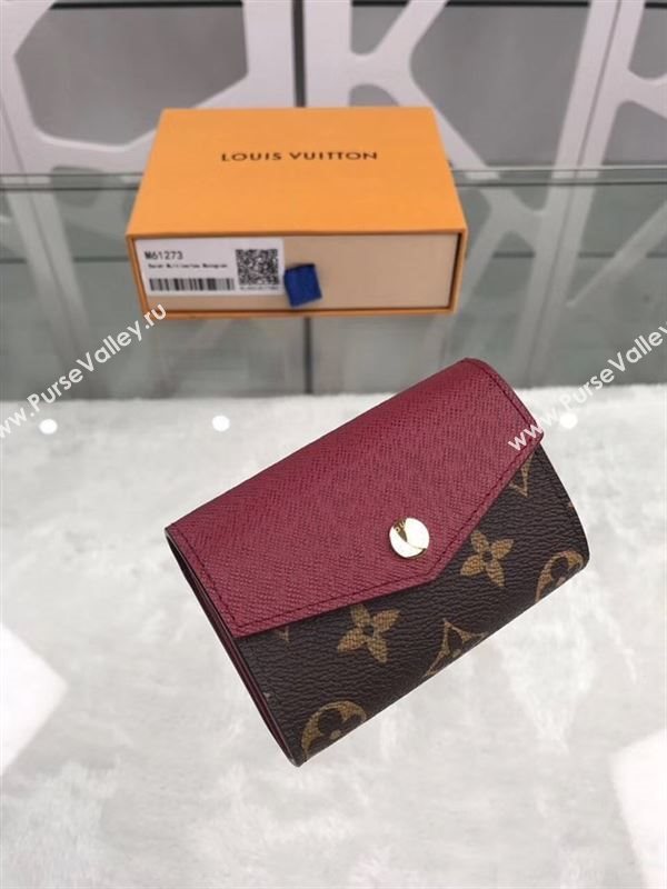 replica Louis Vuitton LV Sarah Multicartes Wallet Monogram Purse Bag Maroon M61273
