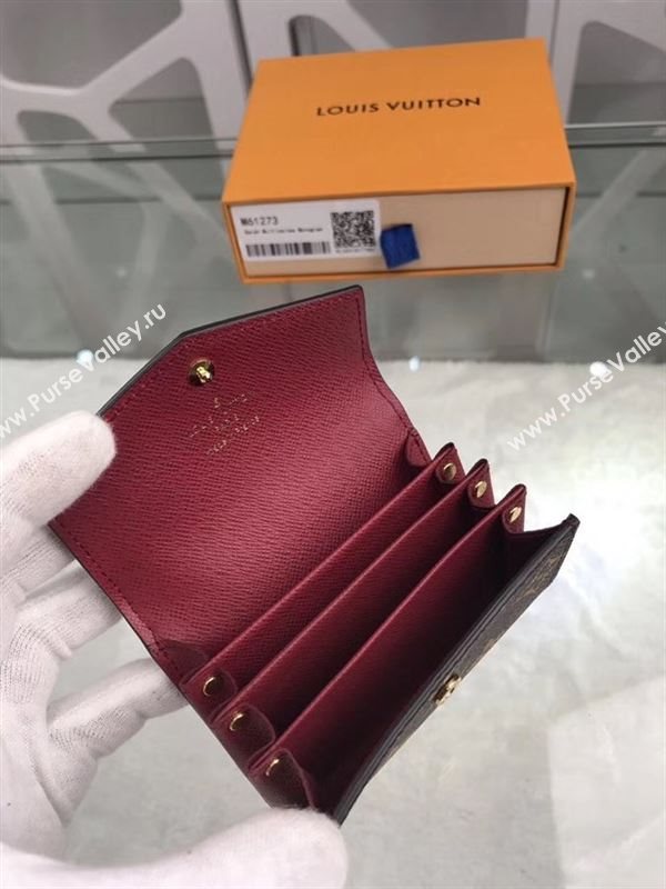 replica Louis Vuitton LV Sarah Multicartes Wallet Monogram Purse Bag Maroon M61273