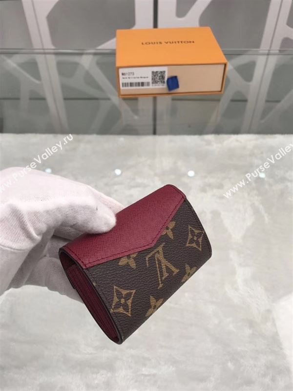 replica Louis Vuitton LV Sarah Multicartes Wallet Monogram Purse Bag Maroon M61273