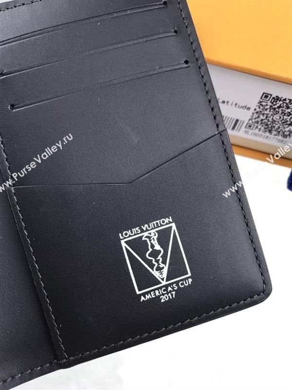 replica Louis Vuitton LV Pocket Organizer Wallet America Cup Purse Bag Red N64012