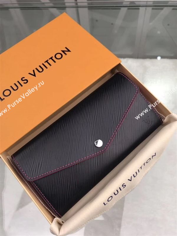 replica M64322 Louis Vuitton LV Sarah Epi Leather Wallet Purse Bag Black