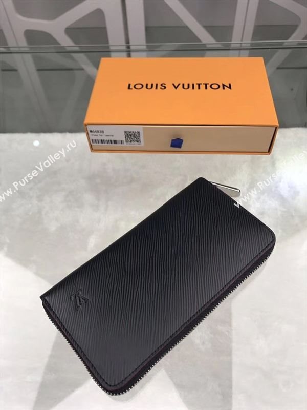 replica M64838 Louis Vuitton LV Zippy Epi Leather Wallet Purse Bag Black