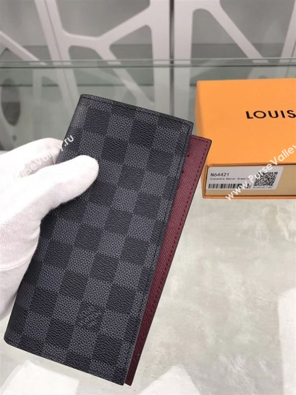 replica N64421 Louis Vuitton LV Alexandre Wallet Damier Canvas Purse Bag Wine