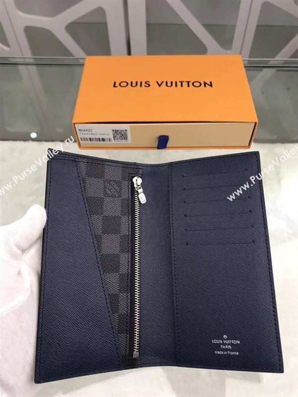 replica N64422 Louis Vuitton LV Alexandre Wallet Damier Canvas Purse Bag Navy