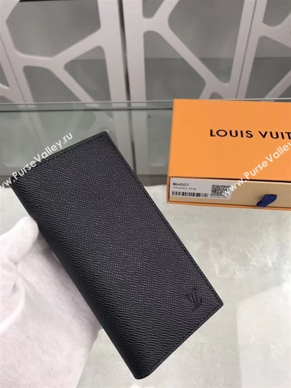 replica M64507 Louis Vuitton LV Alexandre Wallet Taiga Leather Purse Bag Black