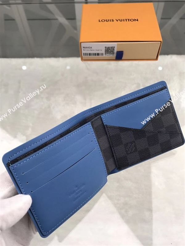 replica N64434 Louis Vuitton LV Multiple Wallet Damier Canvas Purse Bag Blue