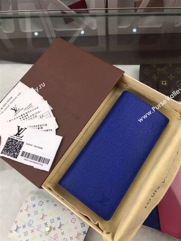 replica M61804 Louis Vuitton LV Alexandre Wallet Taiga Leather Purse Bag Blue