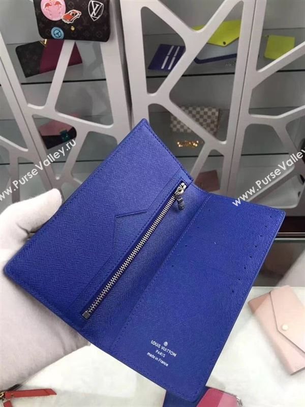 replica M61804 Louis Vuitton LV Alexandre Wallet Taiga Leather Purse Bag Blue