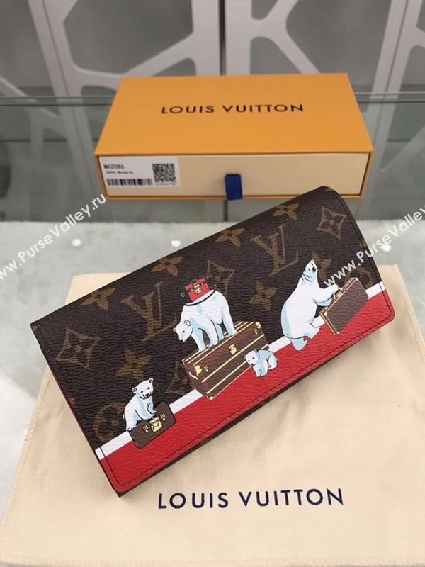 replica M62086 Louis Vuitton LV Sarah Polar Bear Wallet Monogram Canvas Purse Bag 