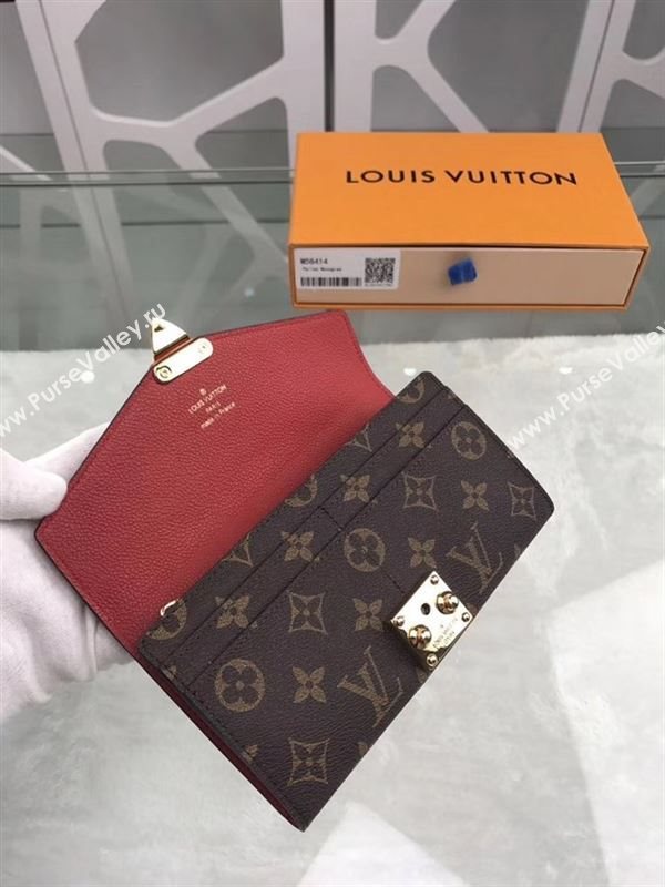 replica M58414 Louis Vuitton LV Pallas Wallet Monogram Canvas Purse Bag Red