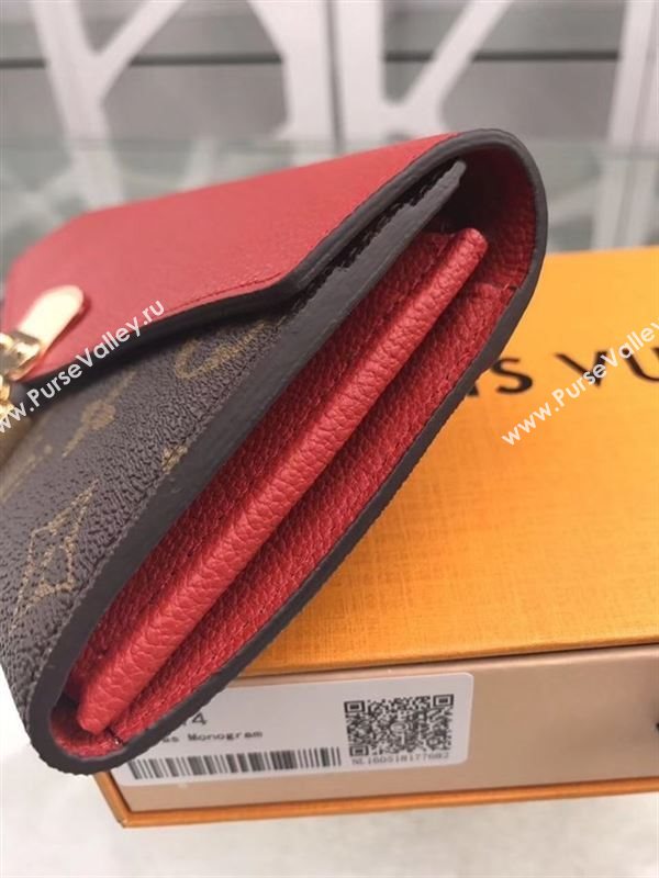 replica M58414 Louis Vuitton LV Pallas Wallet Monogram Canvas Purse Bag Red