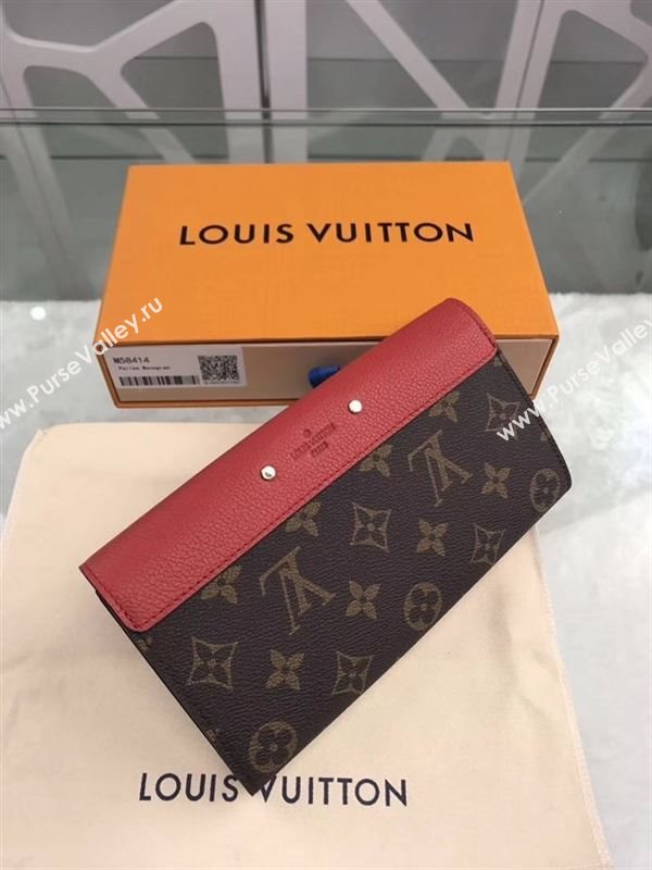 replica M58414 Louis Vuitton LV Pallas Wallet Monogram Canvas Purse Bag Red