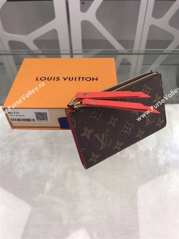 replica M61272 Louis Vuitton LV Adele Wallet Monogram Canvas Purse Bag Orange